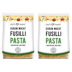 Chef’s Basket Durum Wheat Fusilli Pasta, 500g (Pack of 2)