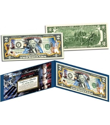 Complete Set of All 6 NASA Space Shuttle Missions Enhanced US $2 Bills, Including Enterprise W/ Star Trek Crew Other Toy