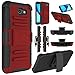 Elegant Choise Galaxy J7 Sky Pro Case, Galaxy J7 V Case, Galaxy J7 Perx Case, Heavy Duty Full Body Protective Case Cover with Belt Swivel Clip and Kickstand for Samsung Galaxy J7 2017 (Red)