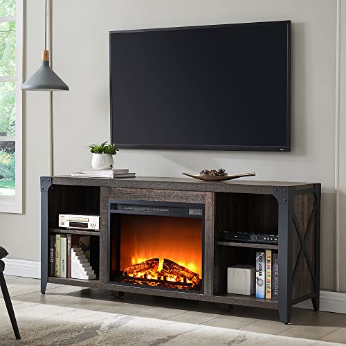 OKD Fireplace TV Stand for 65 inch TV, Industrial Entertainment Center