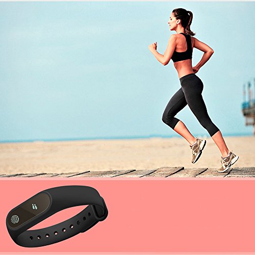 Refaxi Smart Watch Bracelet Wristband Fitness Tracker Blood Pressure Heart Rate Monitor (Black)