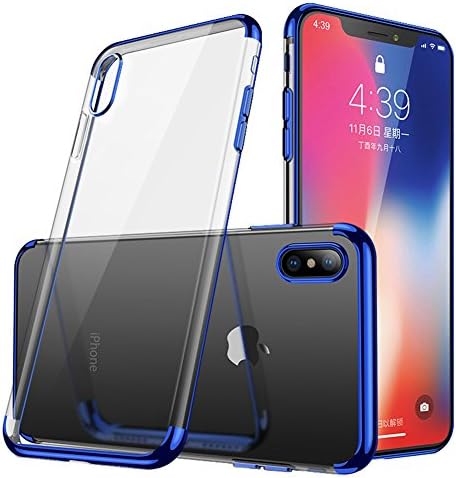 iPhone X Case, Transparent TPU Cover, Luxury Ultra Thin Protective for iPhone X, Blue