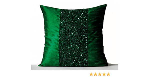 green sequin pillow