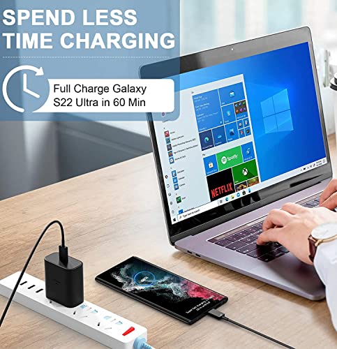 45 W Fast Charger with Charging Cable for Samsung Galaxy Tablet Tab A11 A9+, A9, S7 S8 S9 S9+ S10 S11 FE Plus Ultra FE+, S26 S25 S24 S23 USB C Fast Charging Cable Charger for Lenovo Tab M11 Tablet Charger