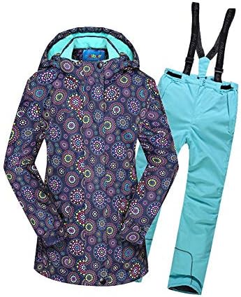 Liyuke Girls 2 Piece Ski Suit Kids Winter Puffer Jacket and Snow Pants Snowsuit Set