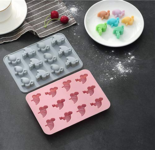 Silicone Flamingo Ice Cube Trays Ice Mold - 12 Flamingo Cavity Chocolate Candy Mold, Set of 2