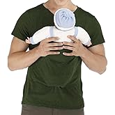 amropi Men's Baby Carrier Soothe V Neck Short Sleeve Kangaroo T Shirt