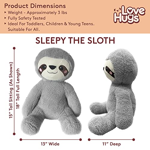 LoveHugs Weighted Stuffed Animals for Anxiety - 3.5lb Weighted Sloth Stuffed Animal - Toddler Sleep Aid & Stress Toy - Weighted Plushies, Waited Stuffed Animal