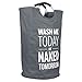 BBSHOPING 56466 Foldable Clothes, Collapsible Fabric Laundry Bag Hamper Basket with Aluminum Handles for Storage, Organization, Gray