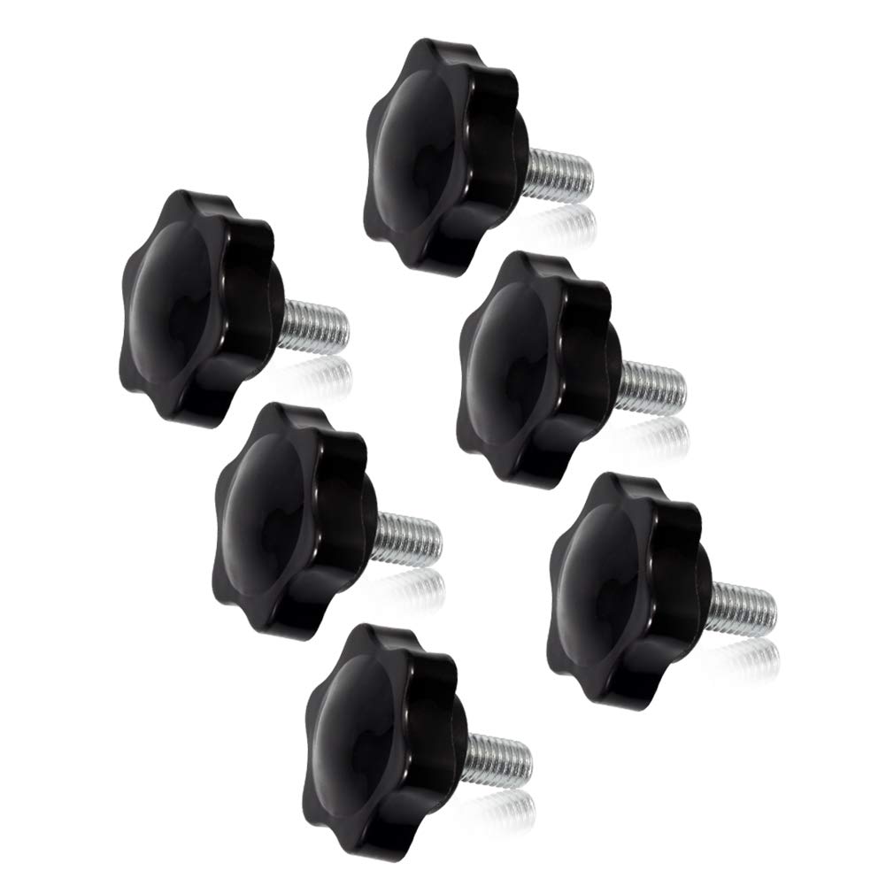 SPEEDWOX 6 Pcs Clamping Screw M8 x 16 Plum Hex Shaped Hand Knobs Knurled Thumb Screw Handle Clamping Knob Male Thread Metric Thread