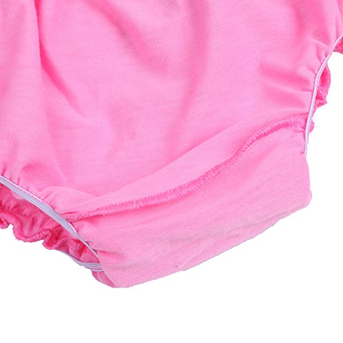 ICObuty Baby Girls Ruffle Bloomer Diaper Cover for Baby Girls Toddlers (Middle(7-12month), Pink)
