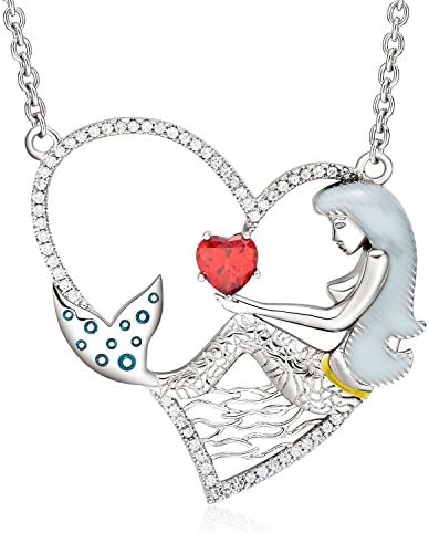 "The Little Mermaid" Pendant Necklace,Sweet Gift for Girls &amp; Women, 18"