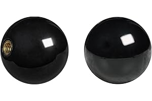 ACBSUSU Threaded Joystick Ball Top, Round Arcade Game Joystick Ball Top, American Game Joystick Ball Top Replacement, Game DIY Replacement Parts (Black - 2Pcs)
