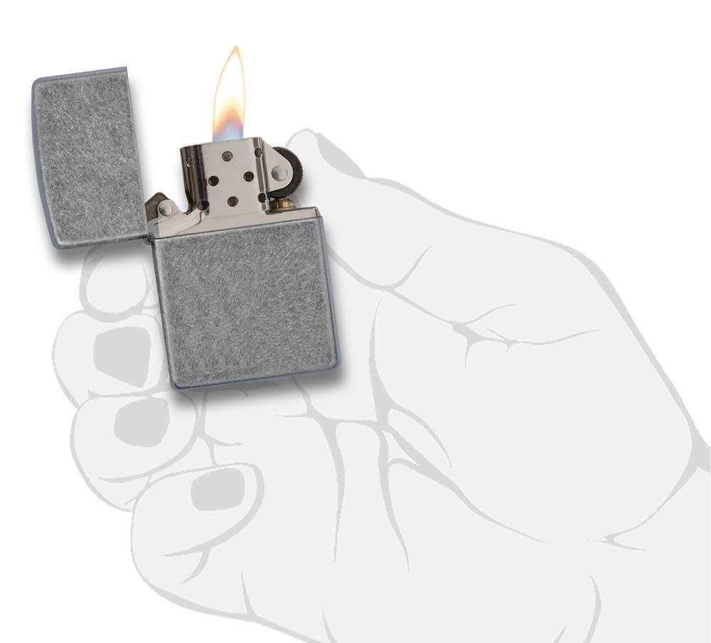 Zippo Lighter, 121FB, Antique Silver