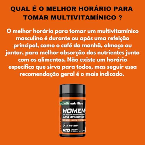 Multivitaminico homem 120 cápsulas polivitaminico Zuchetti nutrition vitamina az homem