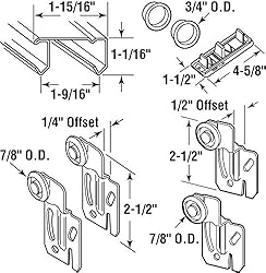 Slide-Co 161792 By-Pass Closet Track Kit, 60
