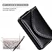 FYY Handmade Premium PU Leather Business Name Card Case Universal Card Holder with Magnetic Closure (Hold 30 pics of Cards) Black