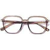 GLASAOTO Blue Light Blocking Glasses Reading Glasses for Women Men Square Nerd Eyeglasses Frame Lightweight Reduce Eye Strain