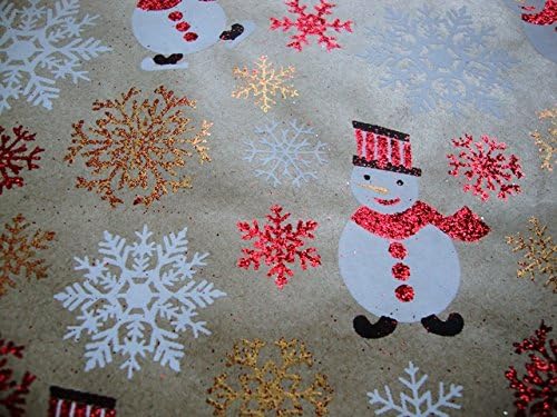 Cranberry Card Company Christmas Snowman / Snowflake Decorative A4 Paper - Pack Of 5