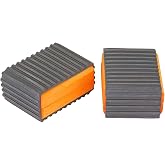 Bike Pedal Blocks with Rubber Band in Orange/Black. Bicycle Pedal blocks
