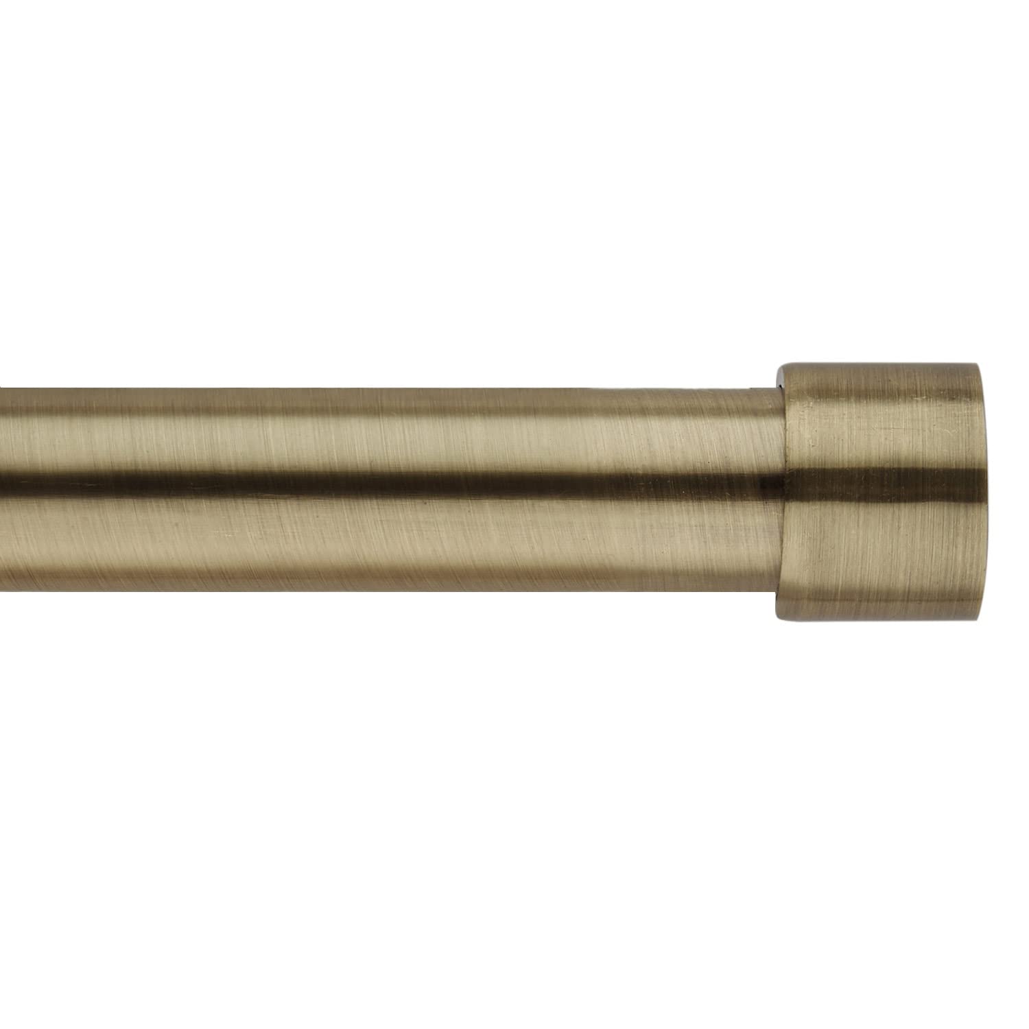 Decorative Extendable Curtain Pole for Eyelet Curtains End Cap Designed Finials. 16/19mm Metal Adjustable Curtain Rod Set. 120-210cm Antique Brass