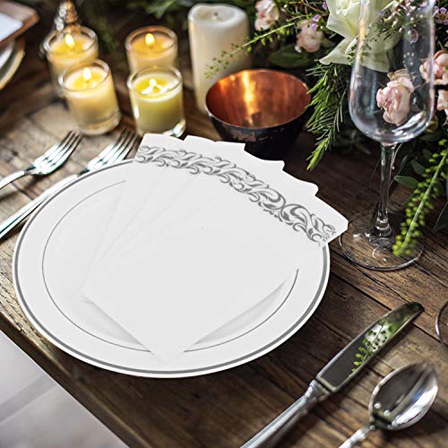 [200 Pack] Disposable Guest Towels Soft and Absorbent LinenFeel Paper Hand Towels Durable