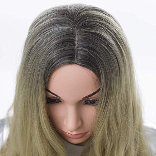 66cm Long Dark Blonde Wig For Women, Elegant Ash Off Blond Color Ombre Hair Wig, 26-inch Of Pure Premium Synthetic Hair Long Wavy Hair WigYUNKAI (Ash Off Blond) - Thumbnail 7