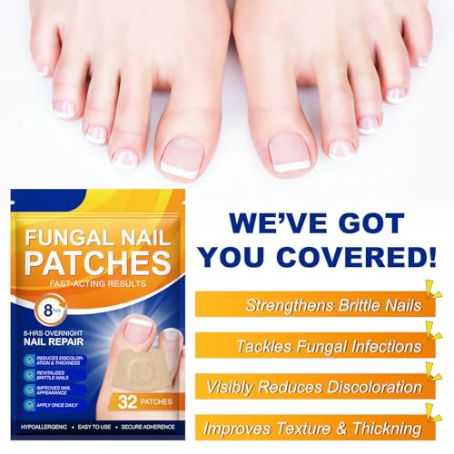 Lboylove® 32 Pcs Fungal Nail Patches, Nighttime Toenail Fungus Treatment, 8-Hour Overnight Repair, Anti Repair And Strengthen, Suitable For Men Women