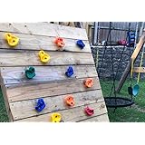 KINSPORY 10Pc Pig Nose Shape Rock Climbing Holds with Two Handles for Indoor & Outdoor Play Set - M1040 Hardware Kit Included