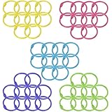 50 Pcs Multi-Color Metal Loose Paper Leaf Binder Rings Notebook Rings Book Rings Keychains Keyrings