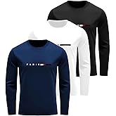3 Pack Long Sleeve Shirts for Men Moisture Wicking UPF SPF Sun Protection Tee Shirts Workout T Shirts Casual