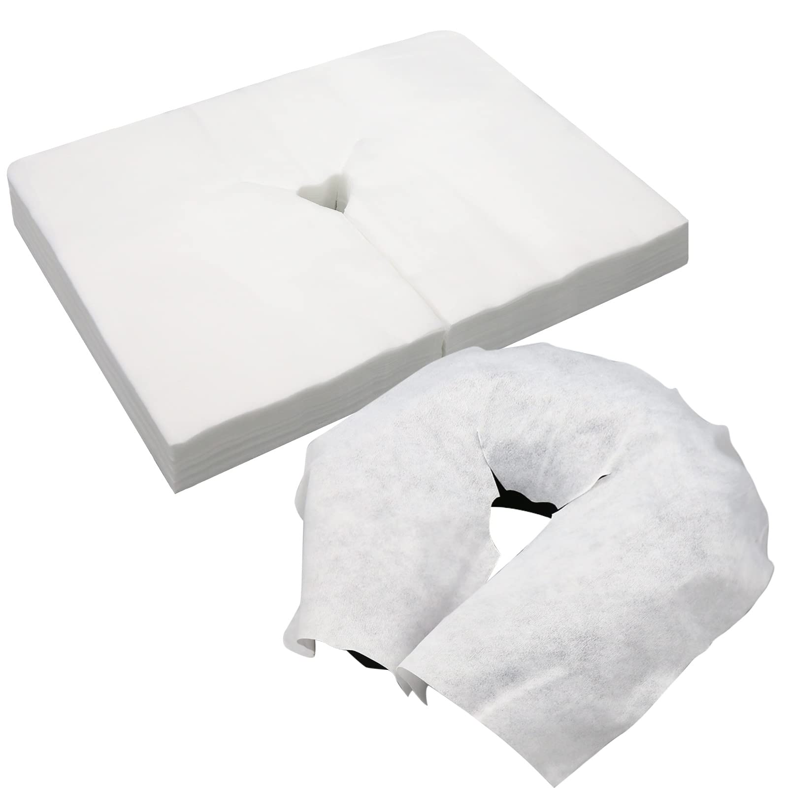Photo 1 of 100PCS Upgrade Disposable Face Cradle Covers, Medical-Grade, Ultra Soft, Luxurious, Non-Sticking Massage Face Covers, Large Disposable Headrest Covers for Massage Tables and Massage Chairs