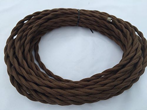 Brown Twisted Cotton 18/2 Cloth Cord - 25' Antique Style Wire - Vintage Style Cloth Cord - by Industrial Rewind by Industrial RewindTM