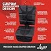 Lusso Gear Car Seat Protector - 1-Pack, Black with Red Stitching, Universal Fit - Waterproof Car Seat Cover & Backseat Protector with 8-Layer Padding & Non-Slip Backing - 2 Mesh Pockets for Travel