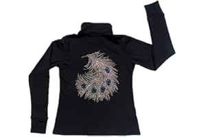 LIUHUO Figure Skating Training Jackets Girls Black Three-Dimensional Embroidery Phoenix Pattern Skate Wear