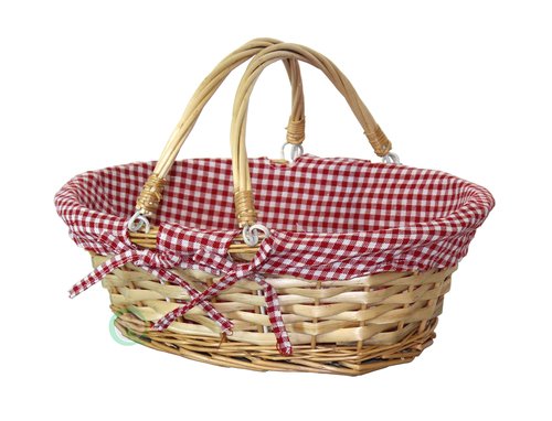 Homemade Halloween Costumes Wizard Of Oz - Vintiquewise(TM) Oval Willow Basket with Red