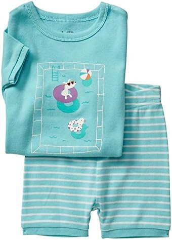 Baby Gap Short Sleeve Pool Party Top and Shorts Sleep Set (Aqua Blue Sky) 159820 (2 Years)