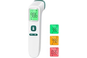 Viproud Forehead Thermometer for Adults and Kids, Fast Accurate Thermometer with Fever Alarm, 1S Reading & Silent Mode, Easy to Use Health Thermometer (Green)
