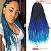 Senegalese Twist Crochet Hair Three Tone ombre Braiding Hair Belleshow Synthetic Hair Extensions Crochet Braids Senegalese Box Braids (3 pcs 18 inch, 1b/blue/light blue)