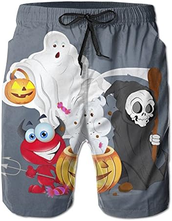 Cartoon Ghost Intresting Man Beach Volleyball Shorts 8.82oz Good Elasticity