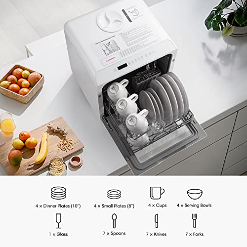 Countertop Dishwasher, HAVA Portable Dishwashers with 5Liter Builtin