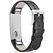 FITEEN Leather Bands for Fitbit Alta and Fitbit Alta HR Strap Style,Small Large-Black