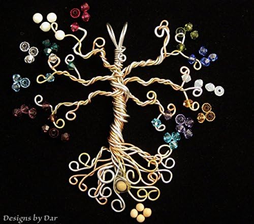 Build your own Tree of Life Pendant, birth stone crystals, Wire wrapped tree, mustard seed in roots