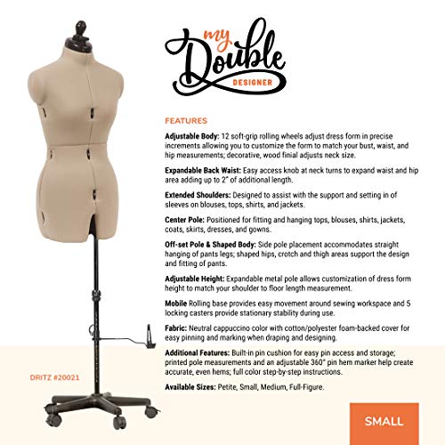 Dritz My Double Designer Adjustable Dress Form, Small Pricepulse