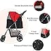 VIAGDO Dog Stroller, Pet Strollers for Small Medium Dogs & Cats, 4 Wheels Dog Jogging Stroller Folding Doggy Stroller with Storage Basket for Dog & Cat Traveling Strolling Cart (Black&Red)thumb 3