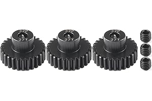 FRAIZOE RC 32P 27T RC Car Gear Set | 45# Steel Black Oxide | 5mm Bore +0.03mm | Precision Engineered Motor Pinion Gear Compatible with Traxxas/ARRMA/HPI/Kyosho (3-Pack with M4 Set Screws)