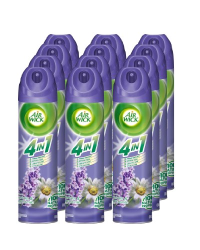 Air Wick 05762CT 4 in 1 Aerosol Air Freshener, 8 oz, Lavender & Chamomile (Case of 12)