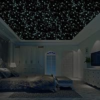 Realistic 3D Domed Glow in The Dark Stars,606 Dots for Starry Sky, Perfect for Kids Bedding Room Gift(606 Stars) (Blue)