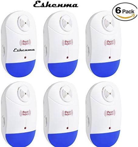 FCW Ultrasonic Pest Repeller 6 Pack, Electronic Indoor Pest Control Plug In Repellent with Night Light for Insets and Rodents, Repel Ants, Mice, Bugs,Spiders,Roaches,Lizards and More