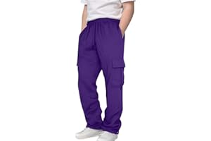 Boys Sweatpants Kids Athletic Cargo Pants Causal Joggers Workout Trousers with Pockets School Uniform Drawstring